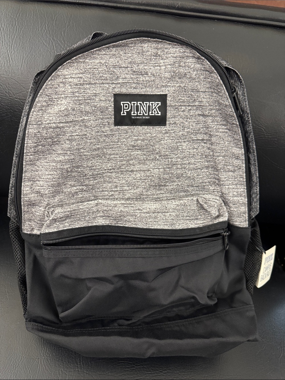 PINK Victoria's Secret Gray Heather and Black Backpack